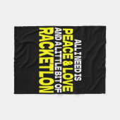 Vrede Liefde Racketlon Zeggen Ontwerp Racketlon Sp Fleece Deken (Voorkant (Horizontaal))