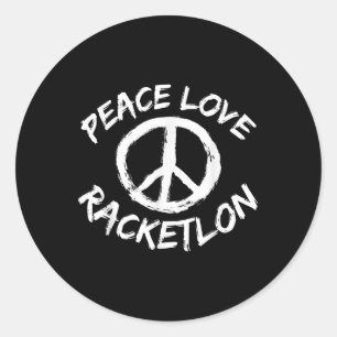 Vrede Liefde Racketlon Zeggen Ontwerp Racketlon Sp Ronde Sticker