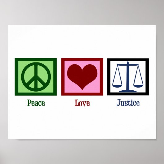 Vrede Liefde Rechtvaardigheid Poster (Voorkant)