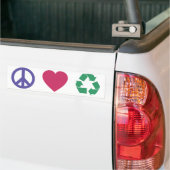 Vrede, liefde, recycling bumpersticker (Op Truck)