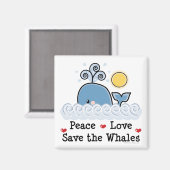 Vrede Liefde Red de walvismagneet Magneet (Voorkant / Achterkant)