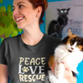 Vrede Liefde Redding Hond Kat Lover T-shirt