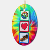 Vrede, liefde, rennen keramisch ornament (Links)