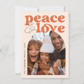 Vrede & Liefde Retro Groovy Arch Leuke Kerstfoto Feestdagenkaart (Voorkant)