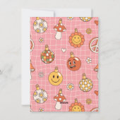 Vrede & Liefde Retro Groovy Arch Leuke Kerstfoto Feestdagenkaart (Achterkant)