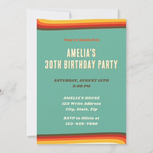 Vrede Liefde Retro Groovy Zonsondergang 30e Verjaa Kaart (Achterkant)