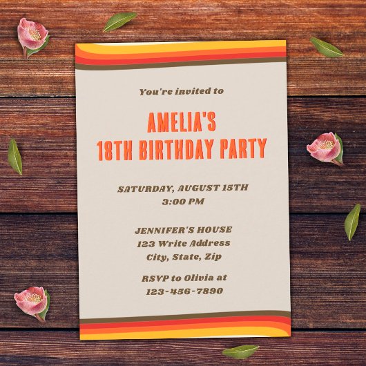 Vrede Liefde Retro Groovy Zonsondergang Grijs 18e  Kaart