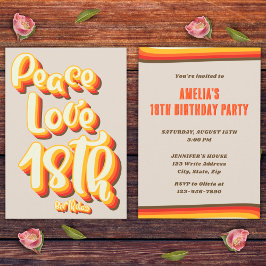 Vrede Liefde Retro Groovy Zonsondergang Grijs 18e  Kaart