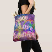 Vrede, Liefde & Rock 'n Roll | Helder Boho Hippie Tote Bag (Dichtbij)