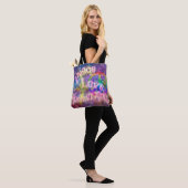 Vrede, Liefde & Rock 'n Roll | Helder Boho Hippie Tote Bag (Op model)
