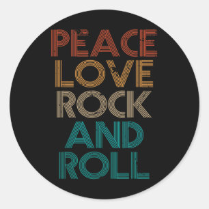 Vrede Liefde Rock N Roll Tee Vintage Band Rock Con Ronde Sticker