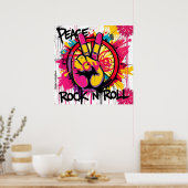 Vrede, Liefde, Rock op Roll Poster (Keuken)