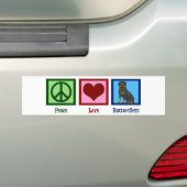 Vrede Liefde Rottweilers Bumpersticker (Op auto)