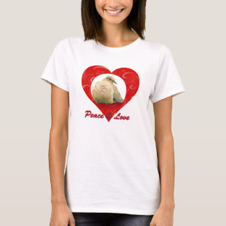 Vrede & Liefde - Rouwende Duif - Hart T-shirt