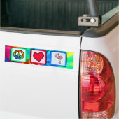 Vrede, liefde, roze flamingos bumpersticker (Op Truck)