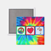 Vrede, Liefde, Roze Flamingo's Magneet (Voorkant / Achterkant)