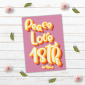 Vrede Liefde Roze Retro Groovy 18e Verjaardag Briefkaart