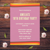 Vrede Liefde Roze Retro Groovy Zonsondergang 18e V Kaart