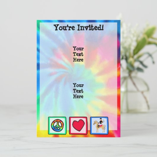 Vrede, liefde, ruitersport kaart (Staand voorkant)