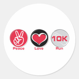 Vrede Liefde Run 10K Ronde Sticker