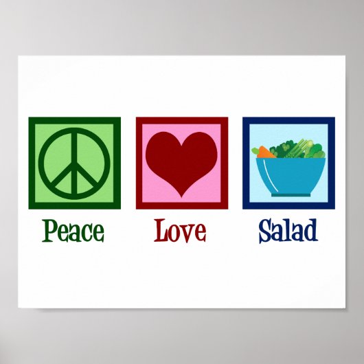Vrede Liefde Salades Schattige Saladebar Poster (Voorkant)