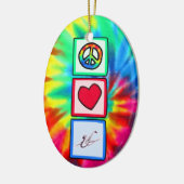 Vrede, liefde, saxofoons keramisch ornament (Links)