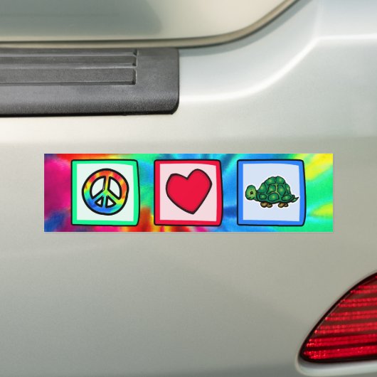 Vrede, liefde, schildpadden bumpersticker (Op auto)
