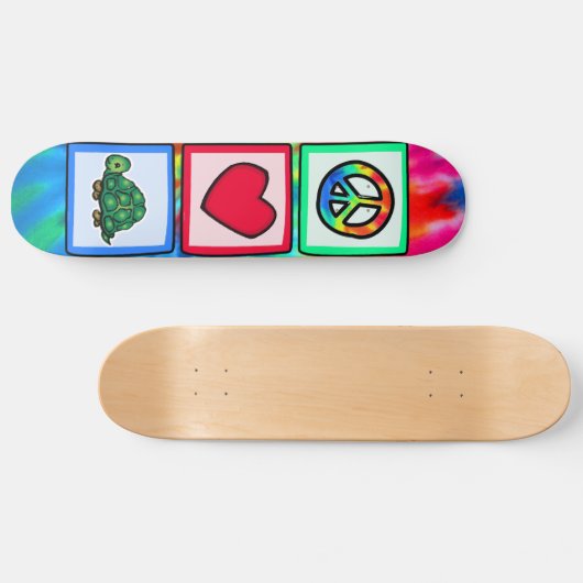 Vrede, liefde, schildpadden persoonlijk skateboard (Horizontaal)