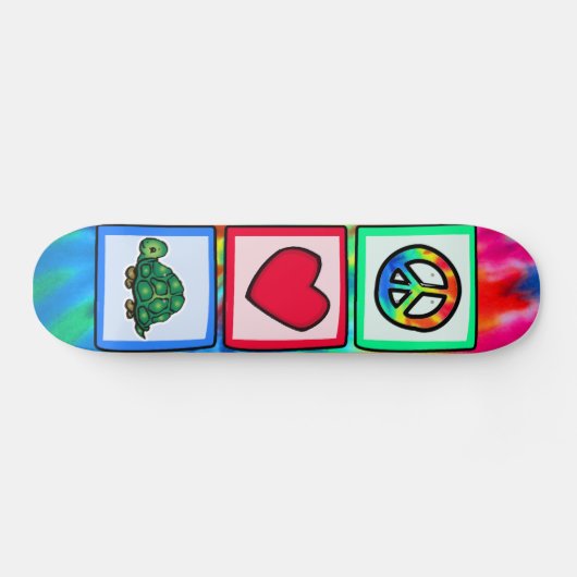 Vrede, liefde, schildpadden persoonlijk skateboard (Horizontaal)
