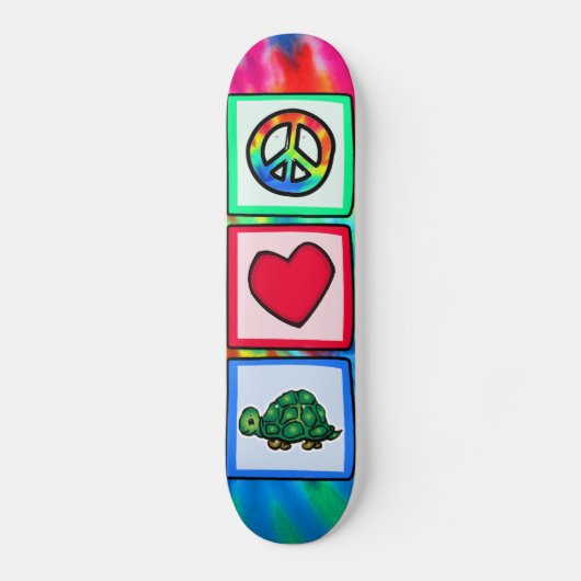 Vrede, liefde, schildpadden persoonlijk skateboard (Voorkant)