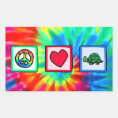Vrede, liefde, schildpadden rechthoekige sticker (Voorkant)