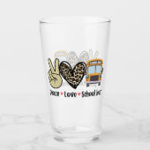Vrede, liefde, schoolbus glas (Voorkant)
