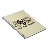 Vrede, liefde, schoolbus notitieboek (Rechterzijde)