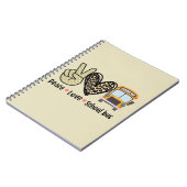 Vrede, liefde, schoolbus notitieboek (Linkerzijde)