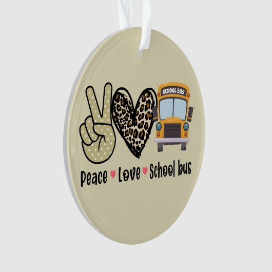 Vrede, liefde, schoolbus ornament (voorkant)