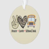 Vrede, liefde, schoolbus ornament (voorkant)