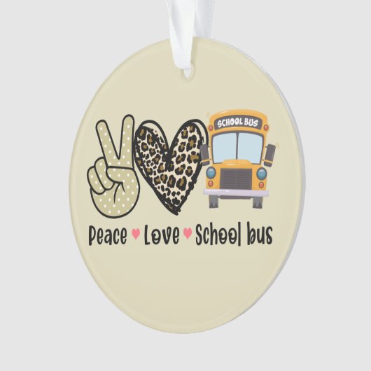 Vrede, liefde, schoolbus ornament (voorkant)