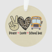 Vrede, liefde, schoolbus ornament (voorkant)