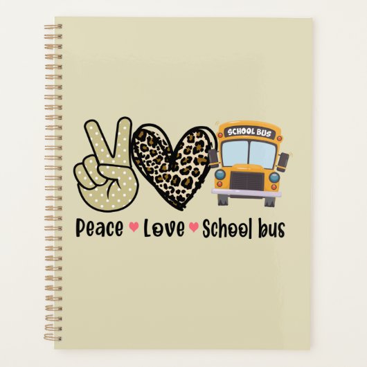 Vrede, liefde, schoolbus planner (Voorkant)