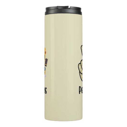 Vrede, liefde, schoolbus thermosbeker (Achterkant)