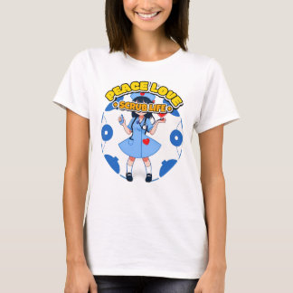 Vrede Liefde Schoon Leven Schattig Verpleegster Ca T-shirt