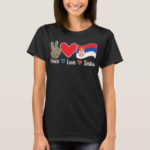 Vrede Liefde Servië Servische vlag Servische roots T-shirt