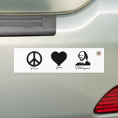 Vrede * Liefde * Shakespeare Bumpersticker (Op auto)