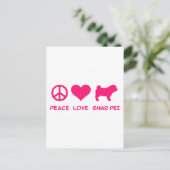 Vrede, liefde, Shar Pei Briefkaart (Staand voorkant)