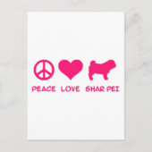 Vrede, liefde, Shar Pei Briefkaart (Voorkant)