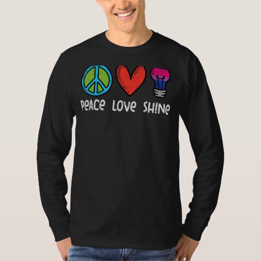 Vrede Liefde Shine Biseksueel Bi Pride Stuff Vlag  T-shirt (Voorkant)