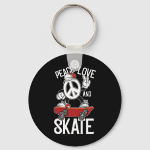 Vrede Liefde Skate Grappige Skater Skateboard En S Sleutelhanger