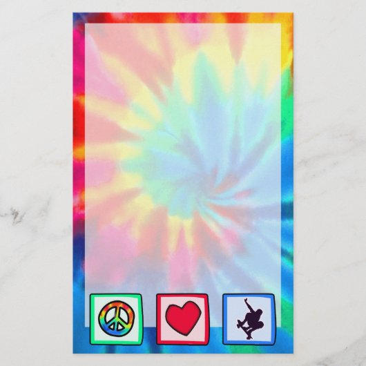 Vrede, liefde, skateboarden briefpapier (Voorkant)