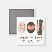 Vrede Liefde Ski Magnet (Voorkant / Achterkant)
