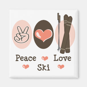 Vrede Liefde Ski Magnet